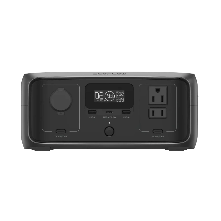 Front view of the power bank with ac outlet