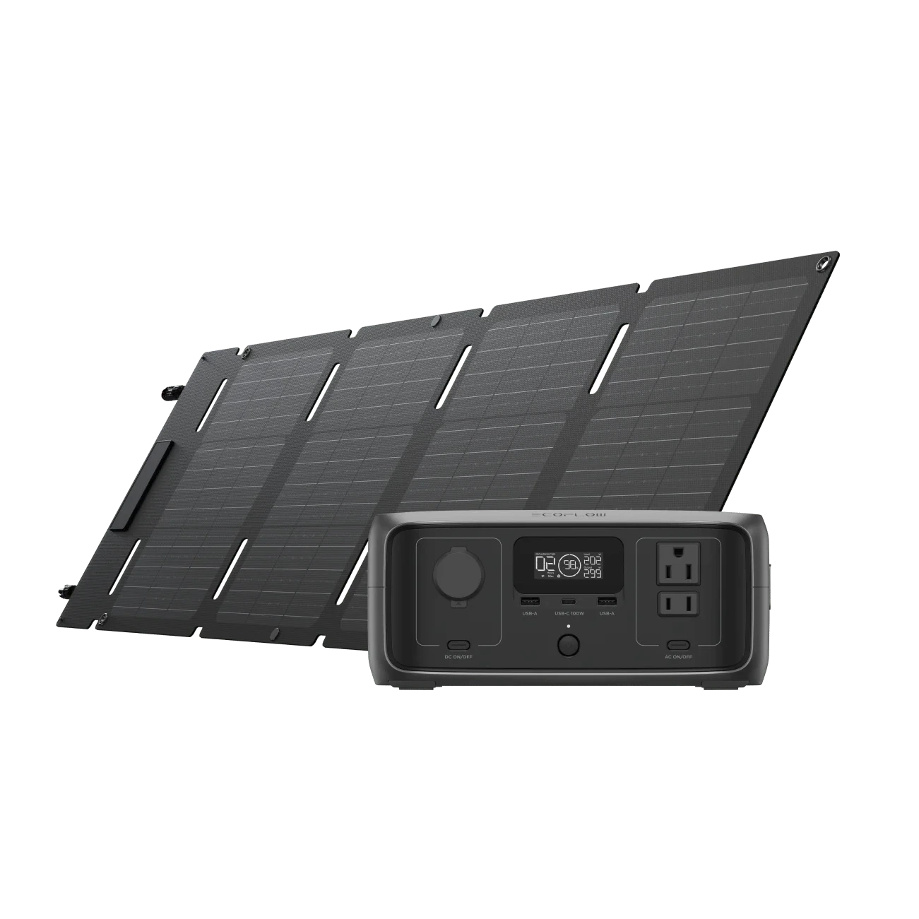 Power bank with ac outlet with portable solar panel 65 W
