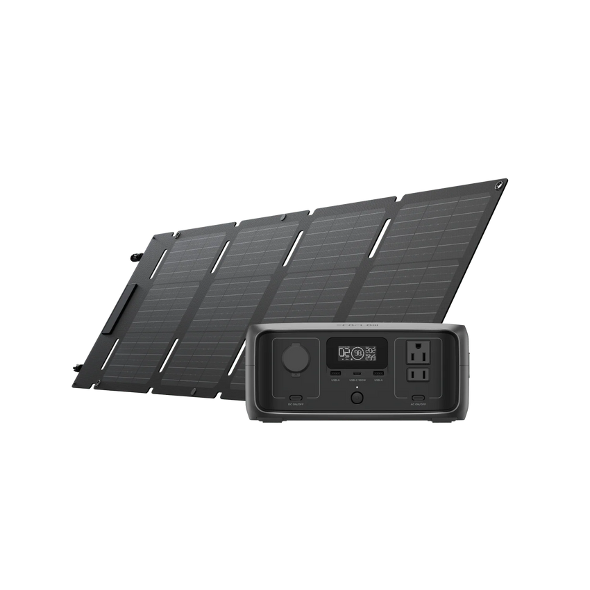 Power bank with ac outlet with portable solar panel 65 W