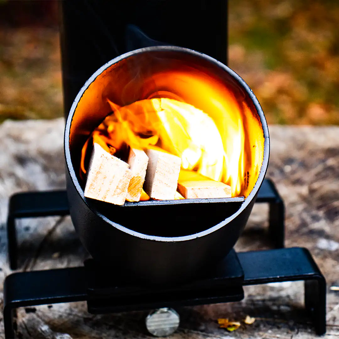 Close view of the fire