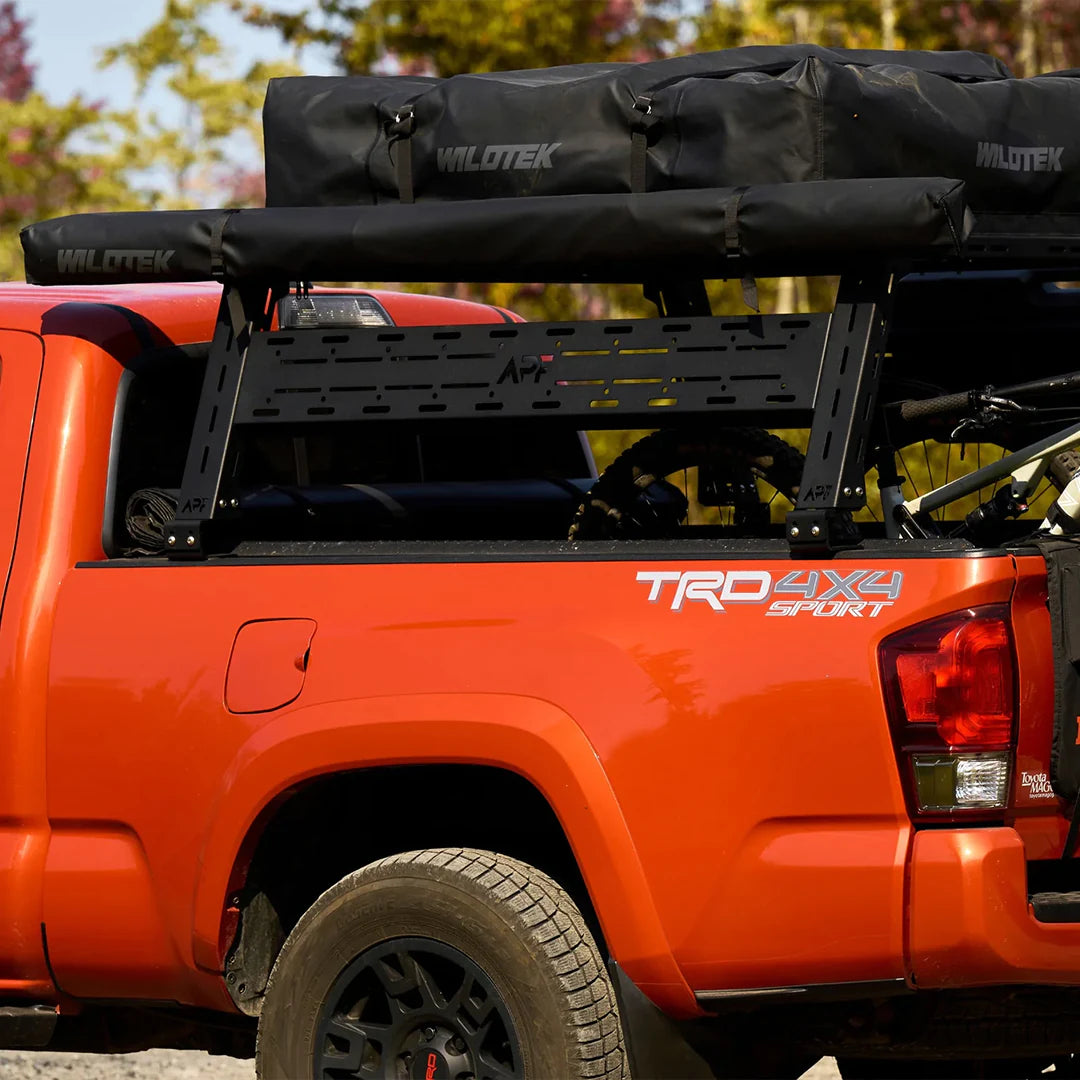 Roof Awning on a Truck Rack for Camping