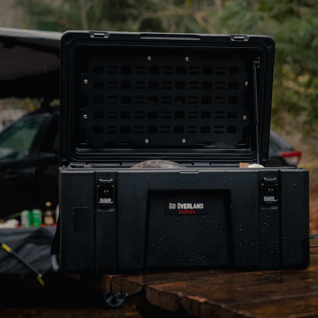 Opened rugged case with stuff