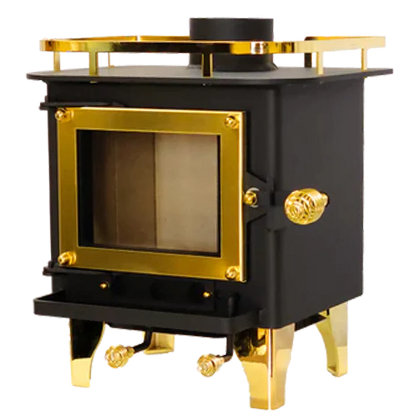 Small Camper Wood Stove <br>CUB Brass CERTIFIED<br>200 sq ft