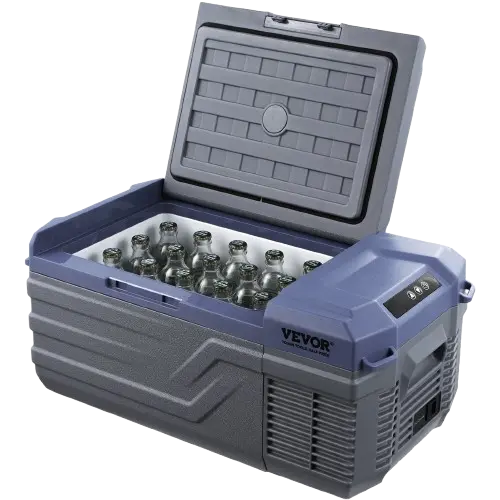 Small electric cooler opened view