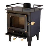 Mini Poêle à Bois Cabane <br> Grizzly Noir HOMOLOGUÉ<br>400 pi²