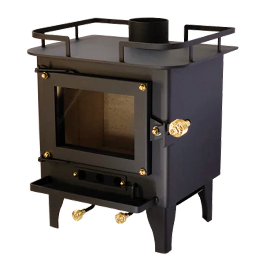 Mini Poêle à Bois Cabane <br> Grizzly Noir HOMOLOGUÉ<br>400 pi²