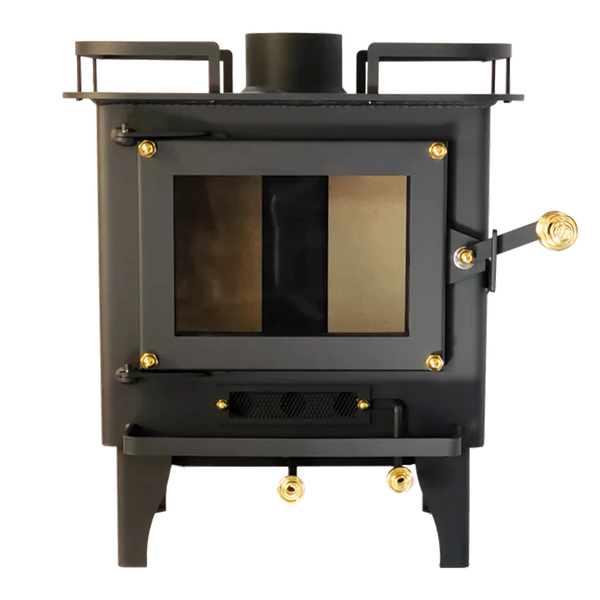 Small Wood Stove for Cabins <br>Grizzly Black CERTIFIED<br> 400 sq ft