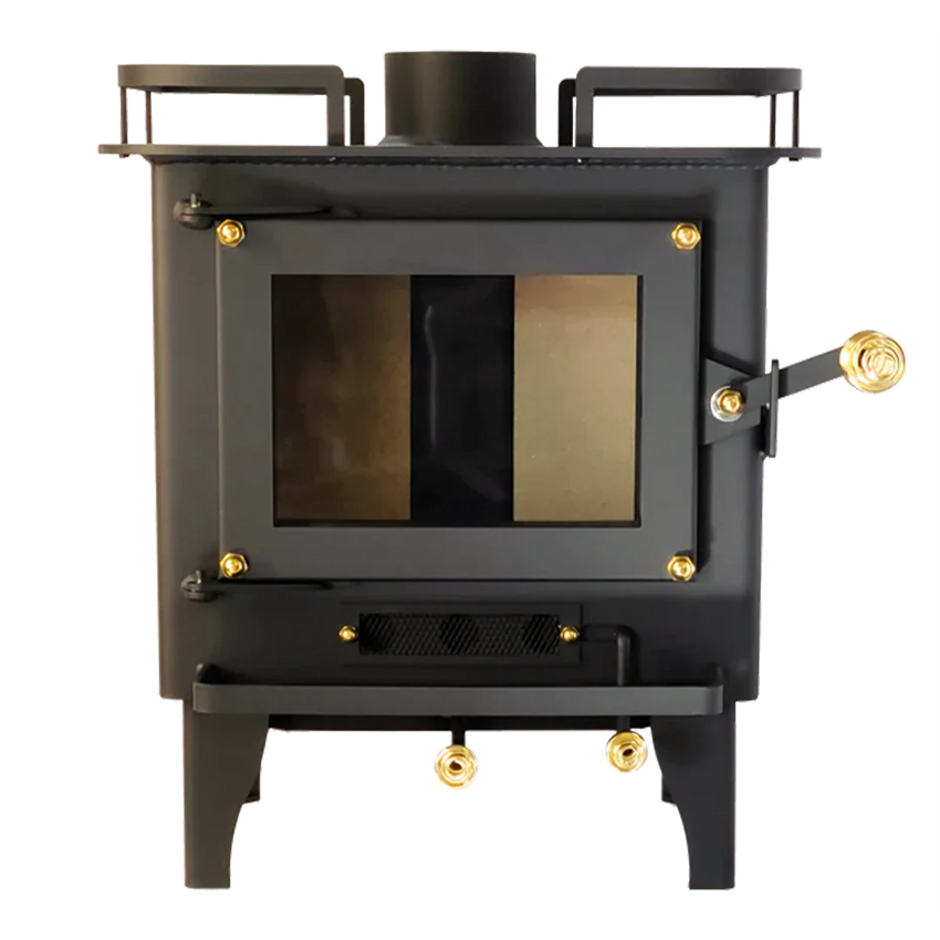 Mini Poêle à Bois Cabane <br> Grizzly Noir HOMOLOGUÉ<br>400 pi²