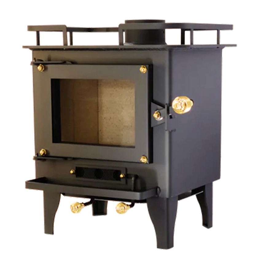 Mini Poêle à Bois Cabane <br> Grizzly Noir HOMOLOGUÉ<br>400 pi²