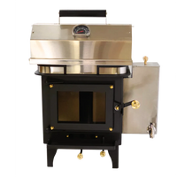 Mini Poêle à Bois Cabane <br> Grizzly Noir HOMOLOGUÉ<br>400 pi²
