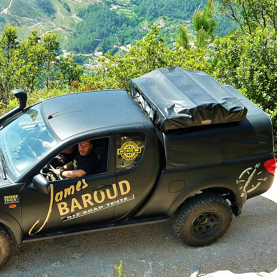 View of the soft shell roof top tent on a pickup