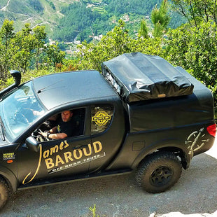 View of the soft shell roof top tent on a pickup