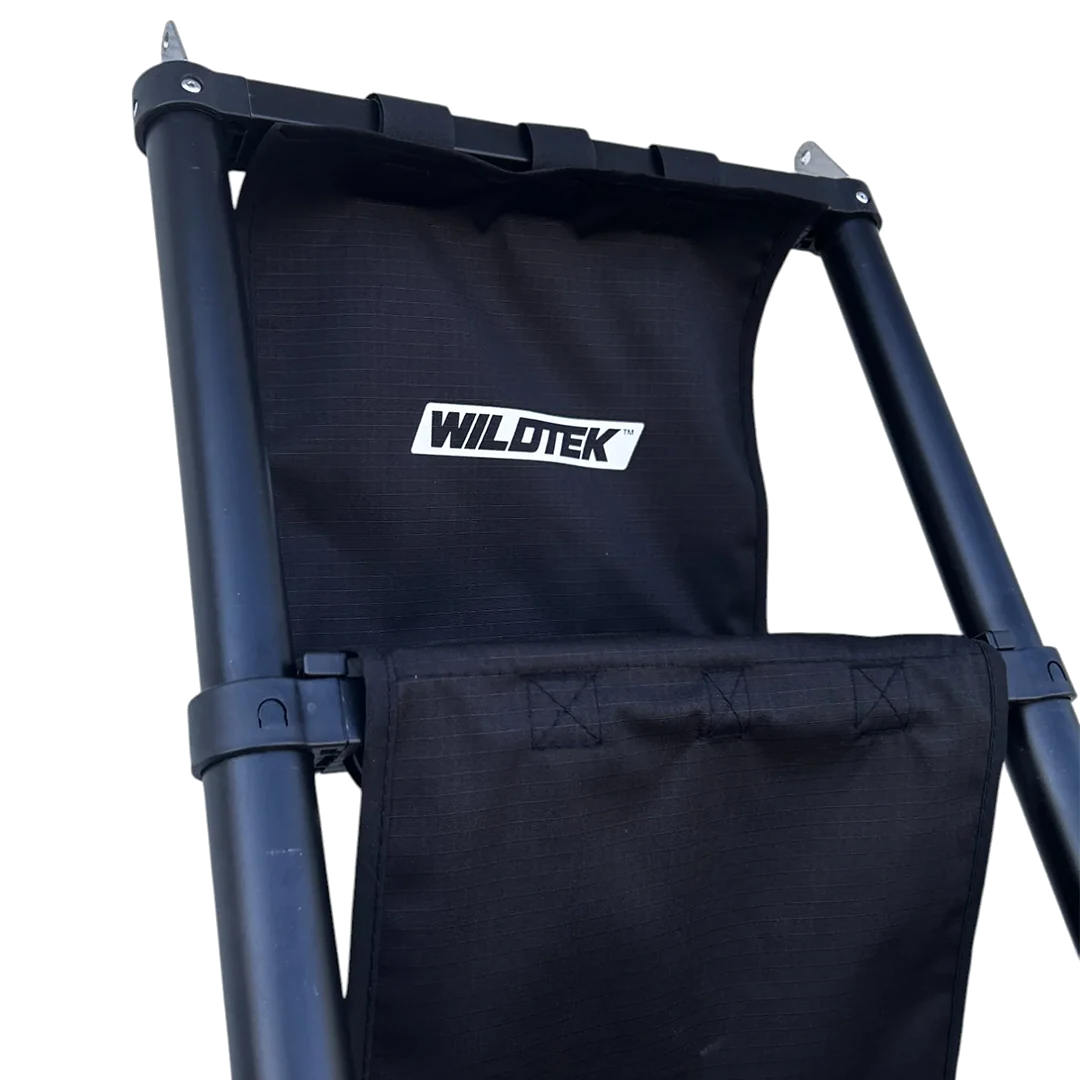 Detailed view of the soft steps for rooftop tent