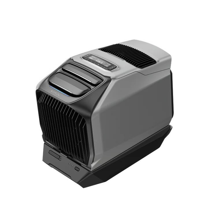 View of the battery with the air conditioner for tent