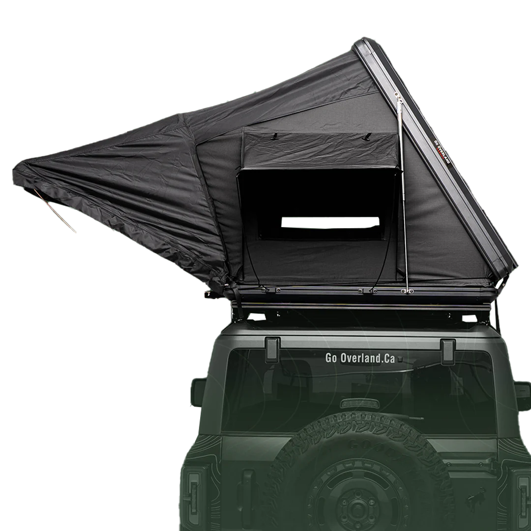 Rear and opened view of the 4 season Roof Top Tent