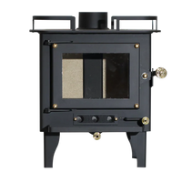 Mini Poêle à Bois Tiny House <br>Grizzly Noir <br>400 pi²
