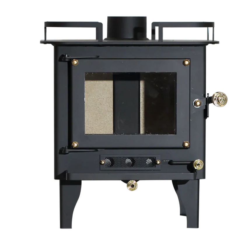 Mini Poêle à Bois Tiny House <br>Grizzly Noir <br>400 pi²
