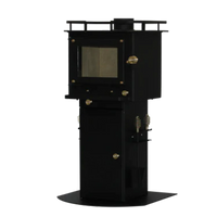 Mini Poêle à Bois Tiny House <br>Grizzly Noir <br>400 pi²
