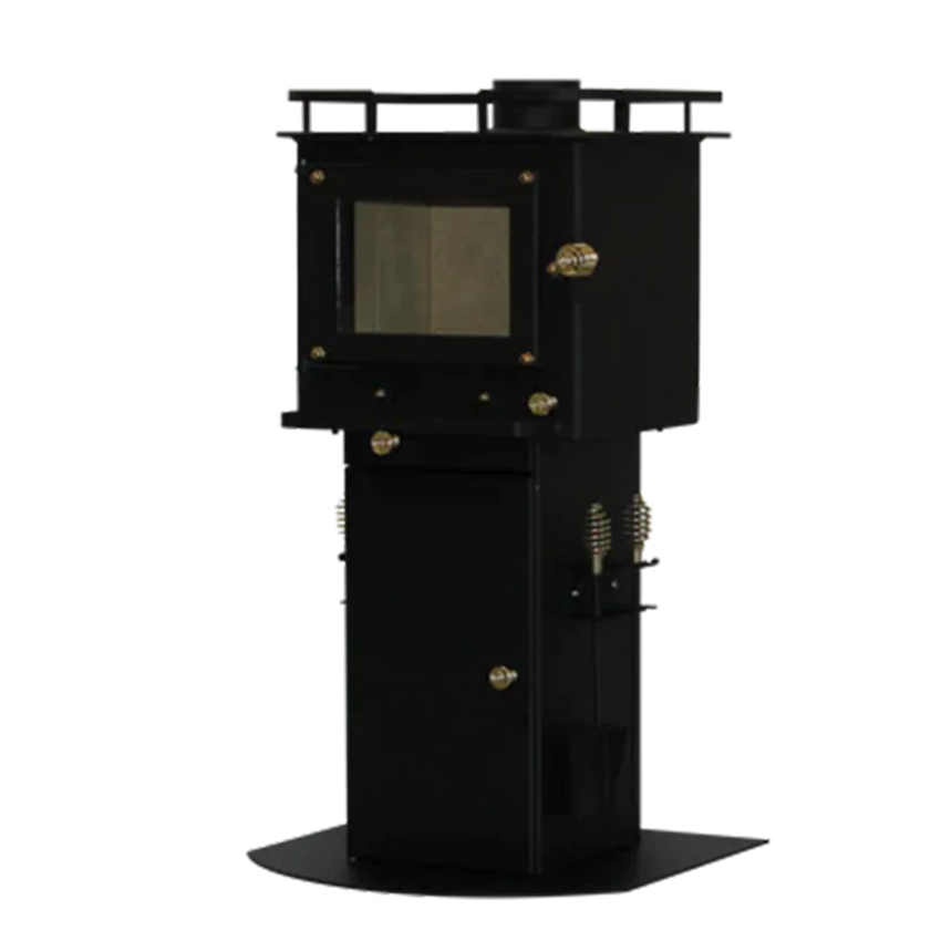 Mini Poêle à Bois Tiny House <br>Grizzly Noir <br>400 pi²