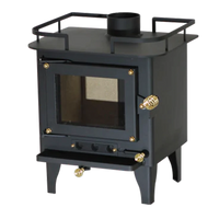 Mini Poêle à Bois Tiny House <br>Grizzly Noir <br>400 pi²