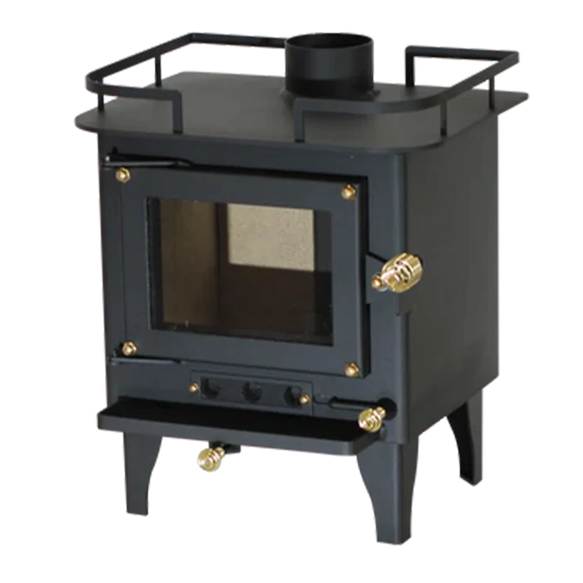 Mini Poêle à Bois Tiny House <br>Grizzly Noir <br>400 pi²