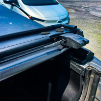 Tonneau Cover for Bed Rack open