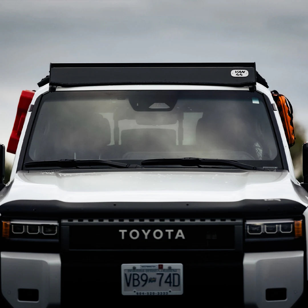Front view of the GX550 with a roof rack made in canada by VAN44