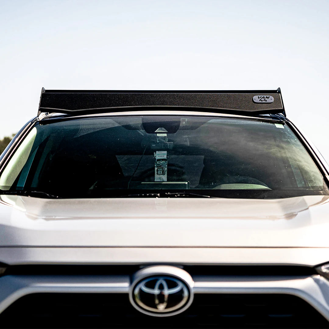 front view of the Toyota RAV4 5th gen with a roof rack