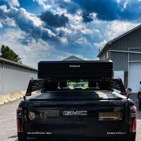 Rear View of the Rack on a GMC with bed cover