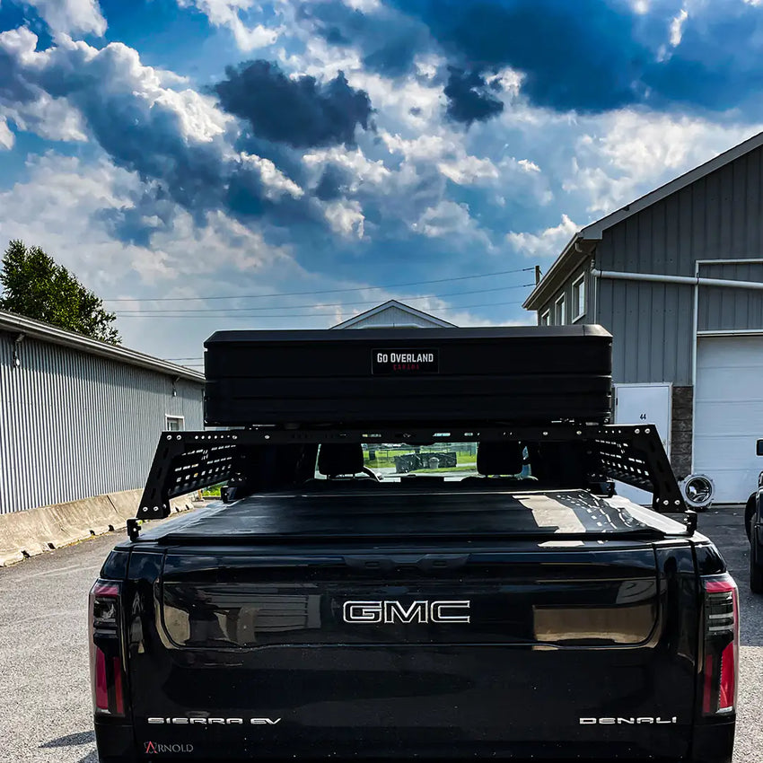 Rear View of the Rack on a GMC with bed cover