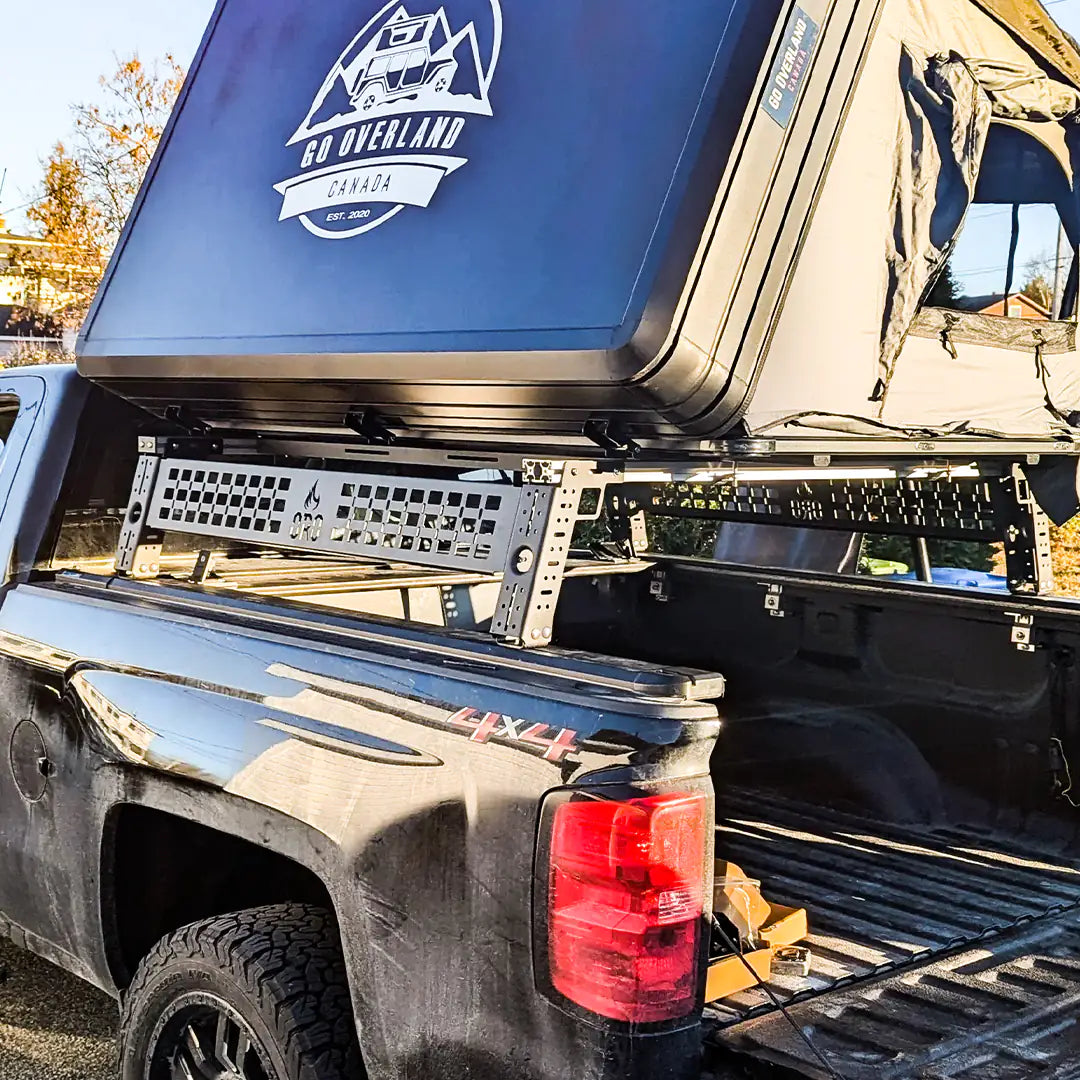 Bed Rack with Tonneau Cover and Roof Top Tent