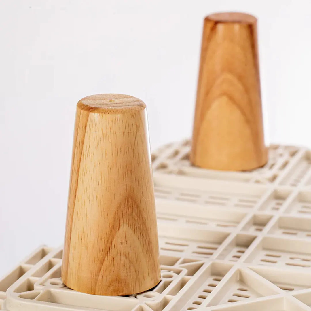 Wood legs for storage crate