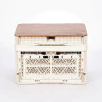 Camping storage box wood top